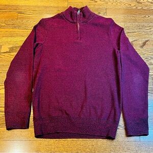 Robert Graham Burgundy Half-Zip Sweater | Tagged L Fits Small